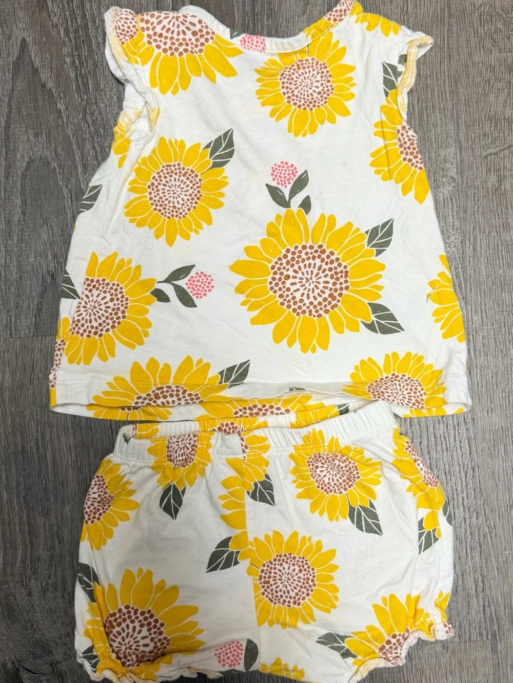 Carter's White & Yellow Sunflower Girls Set